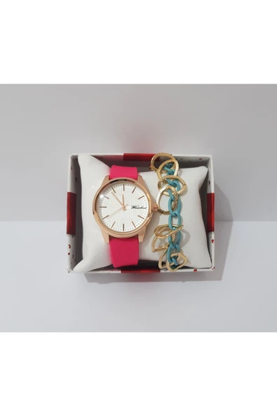 renkli çiçekler Kadın Kol Saati Metal Bileklik Ve Saat - 4