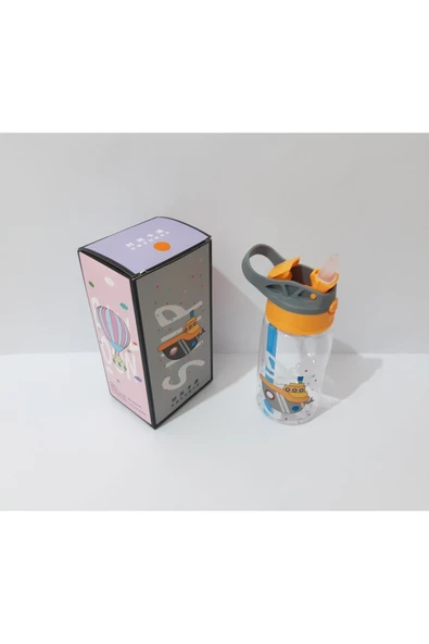 renkli çiçekler Pipetli Matara Desenli Su Matarası Çok Amaçlı Suluk - 5