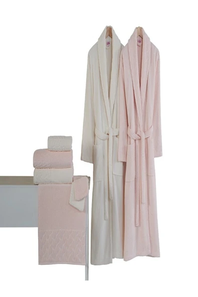 Nurpak Hazal Kısmi Kdf Bornoz Seti 8 Parça (KREM-PUDRA)