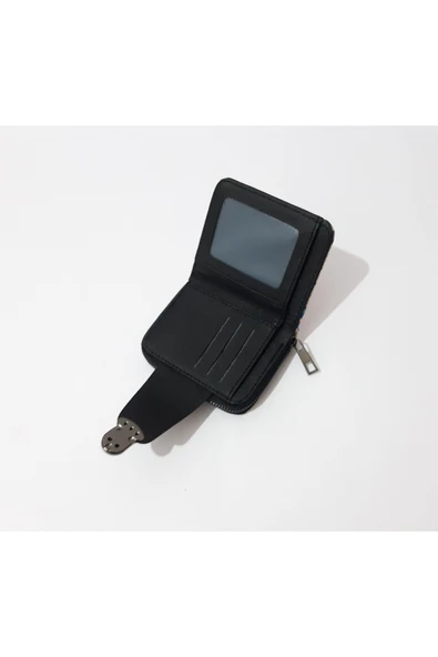 renkli çiçekler Kadın Cüzdan Desenli Kilit Model Kadın Cüzdanı 11x9 CM - Resim 6