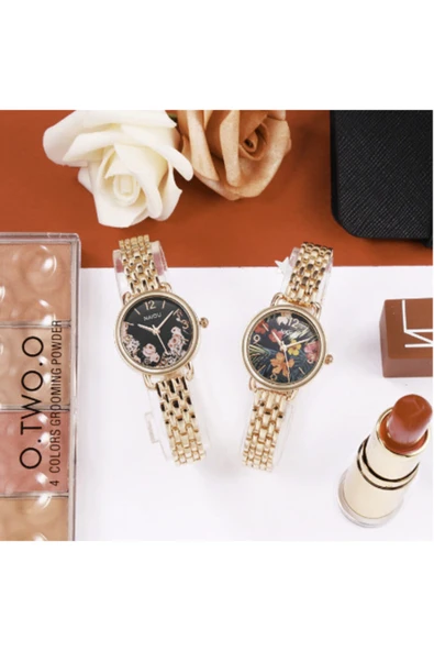 renkli çiçekler Kadın Saat Çiçek Baskılı Moda Kadın Kol Saati - 8