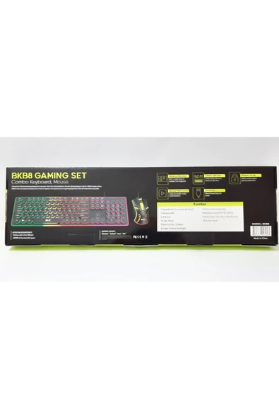 renkli çiçekler Klavye Oyun Klavyesi ve Mouse Set - Resim 3