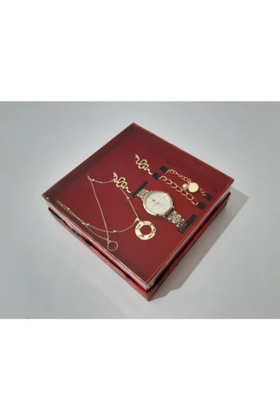 renkli çiçekler Kadın Saat Kadın Kol Saati Kolye Küpe Takı Set - 5