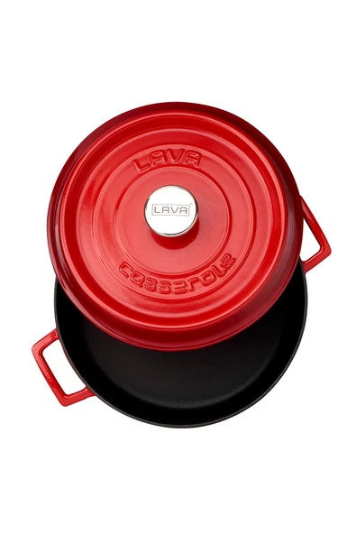 Lava Döküm Çok Amaçlı Yayvan Tencere. Trendy Serisi Çap 28cm. - Resim 2