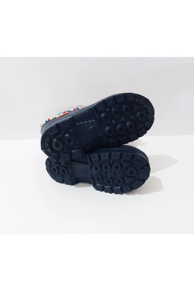 renkli çiçekler Çocuk Çizme Erkek Yağmur Çizmesi - Resim 5