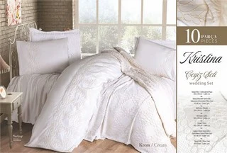 Bella Home 10 Parça Kristina Çeyiz Seti - Krem