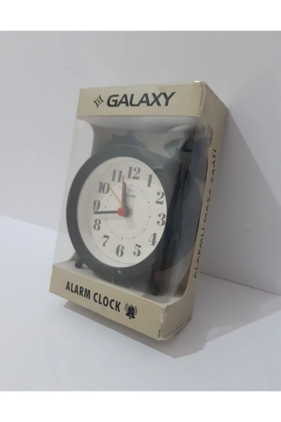 renkli çiçekler Alarmlı Masa Saati Siyah Renk Masa Saat - Resim 4