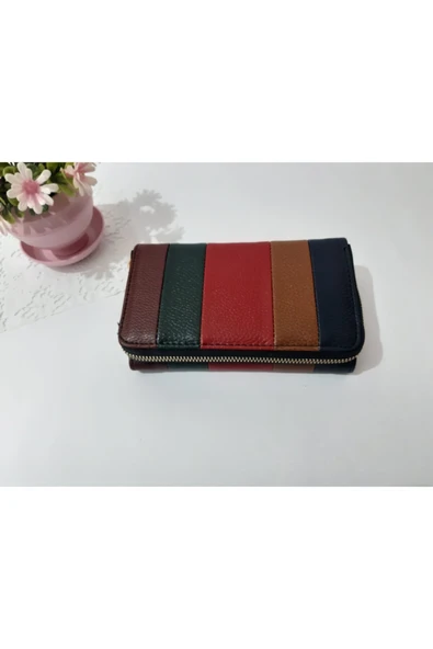 LİONER Kadın Cüzdan Şerit Desenli Kullanışlı Cüzdan Kadın Cüzdanı 17x10x4.5 Cm - Resim 6