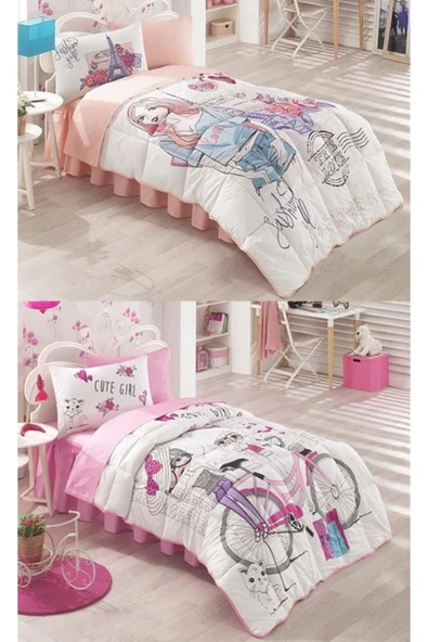 Kristal Ranforce Tek Kişilik Uyku Seti Genç Kız Odası Girl Fashion Ece