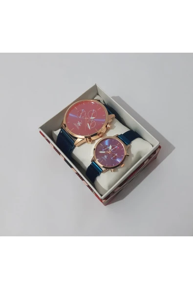 renkli çiçekler Erkek Kol Saati Eşli Saat - 5
