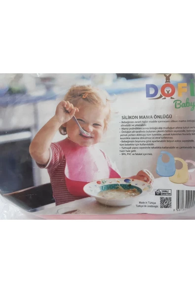 renkli çiçekler Bebek Mama Önlüğü Silikon Önlük - Resim 3