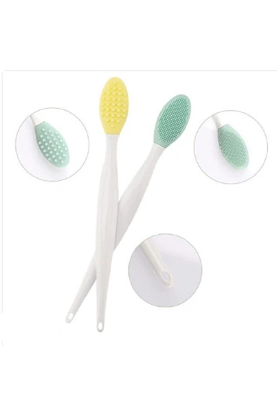 renkli çiçekler 2 Adet Dudak Fırçası Peeling Etkili Gözenek Siyah Nokta Temizleyici Fırça - Resim 4