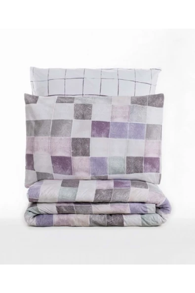 Cotton Box Ranforce Çift Kişilik Lastikli Çarşaflı Nevresim Takımı Maro Gül Kurusu - 3