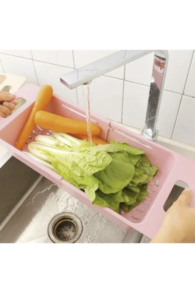 renkli çiçekler Ayarlanabilir Uzayıp Kısalabilen Plastik Lavabo Mutfak Süzgeci ürün görseli