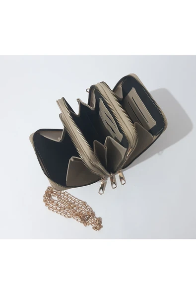 renkli çiçekler Kadın Cüzdan 3 Bölmeli Telefon Çanta Cüzdan Kadın Cüzdanı 20x12x5 Cm - 3