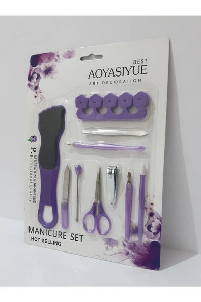 renkli çiçekler Manikür Set 10 Parça Manikür Seti - Resim 5