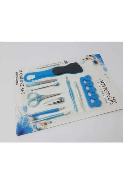 renkli çiçekler Manikür Set 10 Parça Manikür Seti - Resim 2