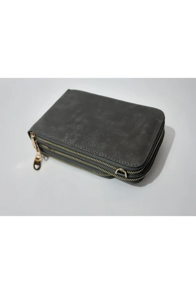 renkli çiçekler Kadın Cüzdan 3 Bölmeli Telefon Çanta Cüzdan Kadın Cüzdanı 20x12x5 Cm - Resim 6