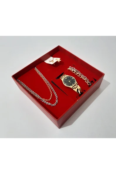 renkli çiçekler Kadın Saat Kadın Kol Saati Kolye Küpe Takı Set - 4