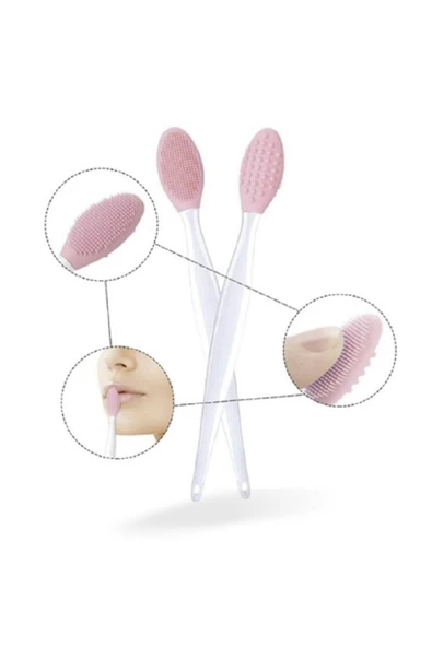 renkli çiçekler 2 Adet Dudak Fırçası Peeling Etkili Gözenek Siyah Nokta Temizleyici Fırça ürün görseli 1