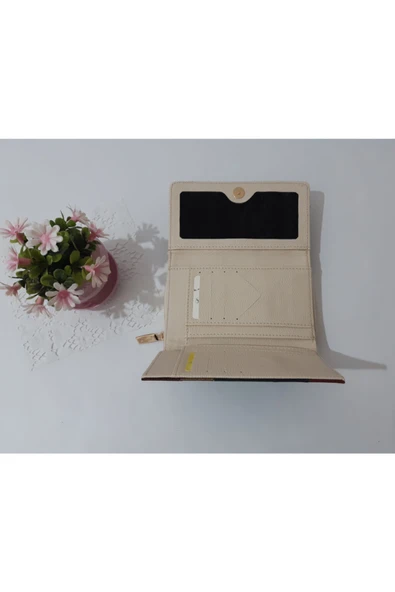 LİONER Kadın Cüzdan Şerit Desenli Kullanışlı Cüzdan Kadın Cüzdanı 17x10x4.5 Cm - Resim 5