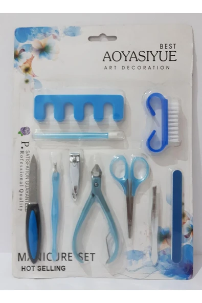 renkli çiçekler Manikür Set 10 Parça Manikür Seti - Resim 6