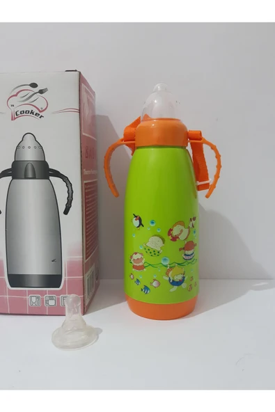renkli çiçekler Biberon Sevimli Karikatür Desenli Bebekler Için Termoslu Biberon - Resim 2