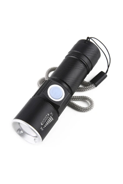 renkli çiçekler Süper Parlak Mini Usb Led El Feneri Şarj Edilebilir Su Geçirmez Zumlanabilir Kullanışlı Fener - Resim 7