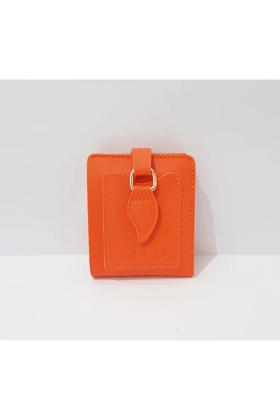 renkli çiçekler Kadın Cüzdan 12x10 CM Turuncu Renk Kadın Cüzdanı - 6