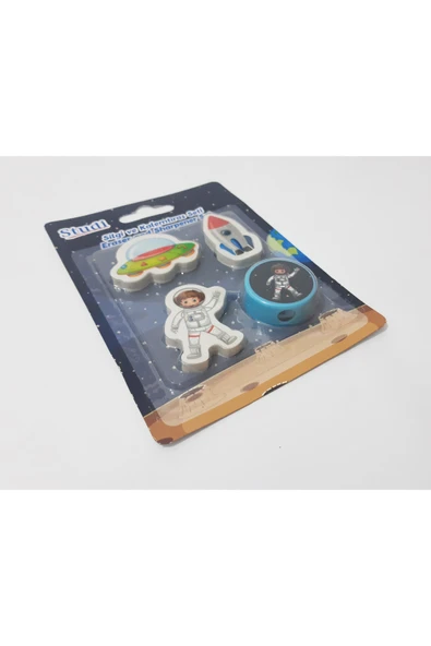 renkli çiçekler Silgi Kalemtraş Seti - Resim 6