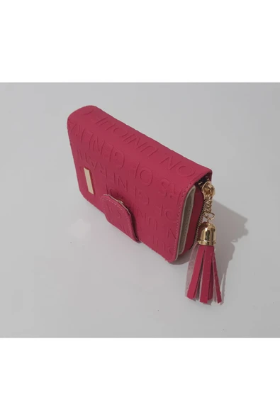 renkli çiçekler Kadın Cüzdan Kullanışlı Pembe Renk Kadın Cüzdanı - Resim 3