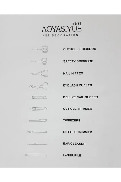 renkli çiçekler Manikür Set 10 Parça Manikür Seti - Resim 5