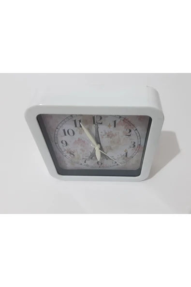 renkli çiçekler Masa Saat 15x15x4 CM Desenli Kare Masa Saati - Resim 3