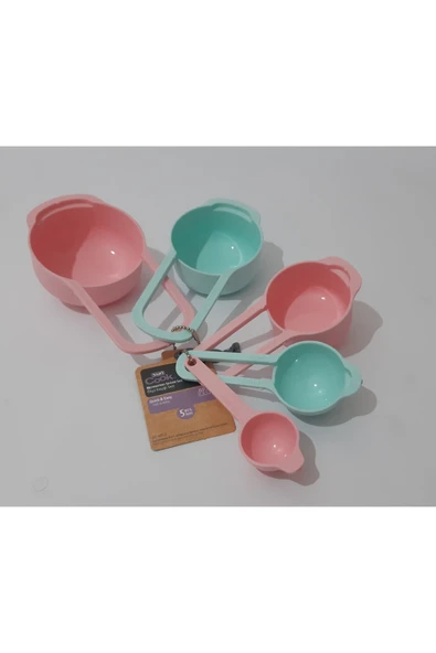 renkli çiçekler 5 Li Ölçü Kaşık Seti Ölçü Kaşığı - Resim 4