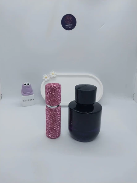 Parıldayan Elmas İşlemeli Mini Doldurulabilir Parfüm Şişesi 10 ML (Pembe) - 3