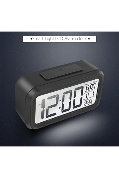 renkli çiçekler Dijital Led Çalar Saat Büyük Ekran Sıcaklık Göstergesi Alarm Tarih Saat - Resim 2