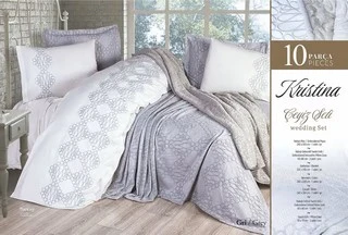 Bella Home 10 Parça Kristina Çeyiz Seti - Gri