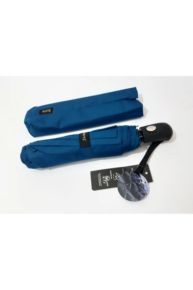 renkli çiçekler Şemsiye 8 Telli Çelik Gövde Otamatik Lacivert Şemsiye ürün görseli 1