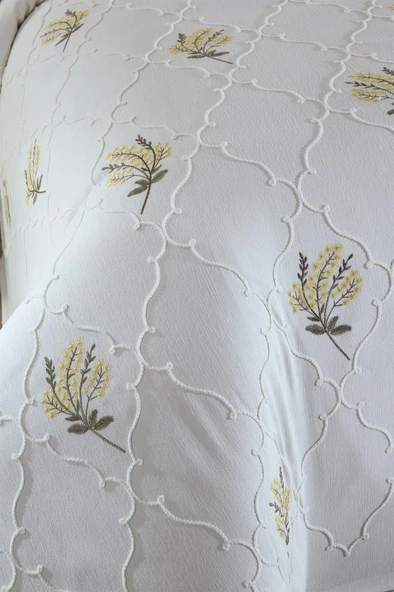 Bukata Nakışlı Şönil 2 Parça Tek Kişilik Yatak Örtüsü - Resim 2