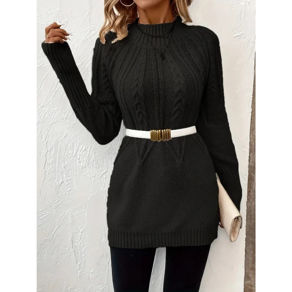 Lucky Life Kadın Uzun Kollu Yarı Balıkçı Yaka Triko Bluz - 2