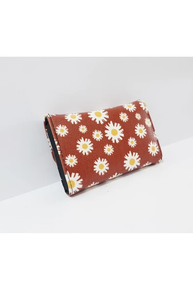 renkli çiçekler Kadın Cüzdan 14.5x9 CM Papatya Desenli  Kadın Cüzdanı - Resim 5