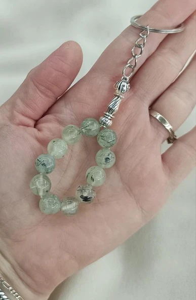 Tesbih Anahtarlık 11 li 10 mm Doğal Taş Prinayt Mini Tesbih - 3