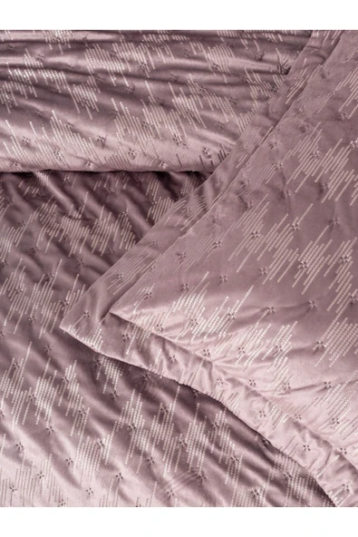 Cotton Box Smart Çift Kişilik Yatak Örtüsü Kadife Varaklı Luz Pudra - 2