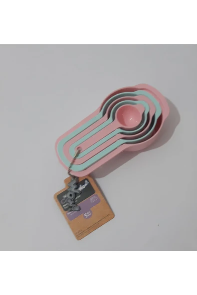 renkli çiçekler 5 Li Ölçü Kaşık Seti Ölçü Kaşığı - Resim 3