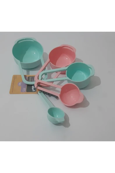 renkli çiçekler 5 Li Ölçü Kaşık Seti Ölçü Kaşığı - Resim 6