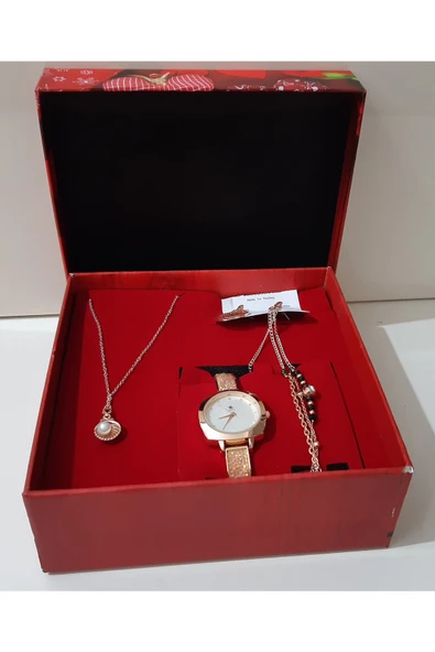 renkli çiçekler Kadın Saat Kadın Kol Saati Kolye Küpe Takı Set