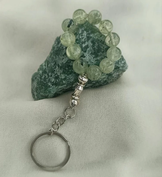 Tesbih Anahtarlık 11 li 10 mm Doğal Taş Prinayt Mini Tesbih