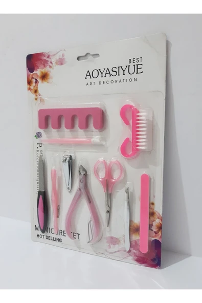 renkli çiçekler Manikür Set 10 Parça Manikür Seti - Resim 5