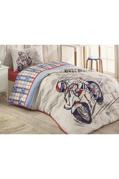 Kristal Ranforce 4 Dört Mevsim Kapitoneli Nevresim Takımı Tek Kişilik Erkek Storm