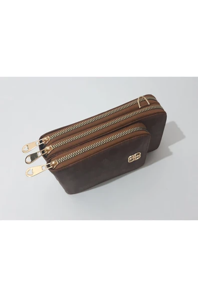 renkli çiçekler Kadın Cüzdan 3 Bölmeli Telefon Çanta Cüzdan Kadın Cüzdanı 20x12x5 Cm - Resim 6